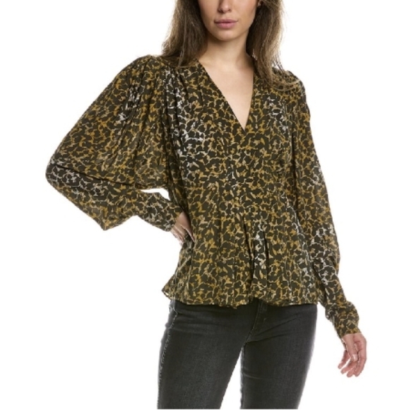 Isabel Marant Tops - Isabel Marant Etoile "Amitya" V-Neck Bishop Sleeve Blouse Sz M
